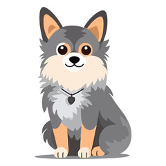 Lively and Lovable: 2D Artwork Showcasing a Charming Alaskan Klee Kai