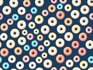 art background - multicolored bagels on a dark background