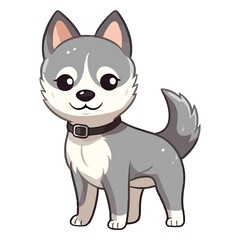 Lively and Lovable: 2D Artwork Showcasing a Charming Alaskan Klee Kai