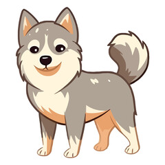 Fototapeta premium Lively and Lovable: 2D Artwork Showcasing a Charming Alaskan Klee Kai
