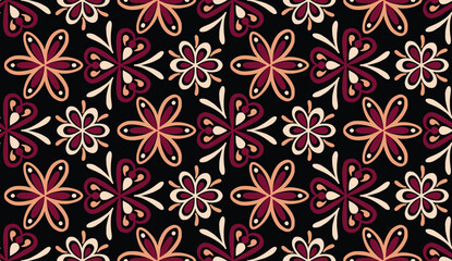 Geometric ethnic pattern seamless flower color. seamless pattern. Design for fabric,curtain,background,carpet,wallpaper,clothing,wrapping,Batik,mandalas,fabric,Vector illustration. pattern style.
