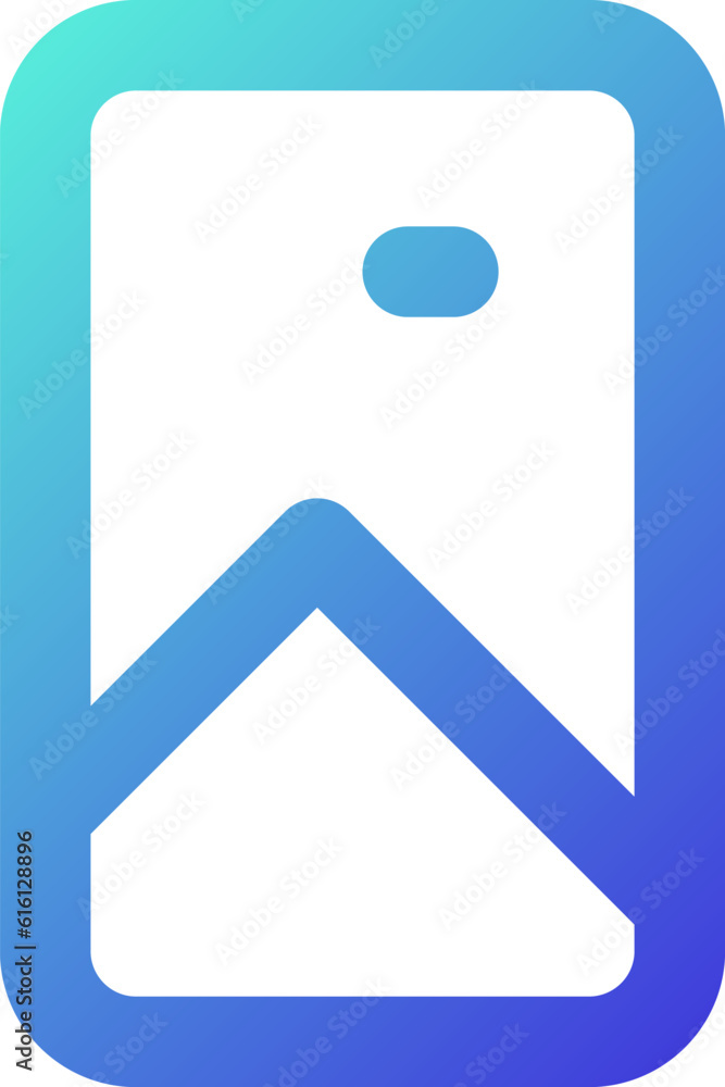 Poster vertical picture pixel perfect gradient linear ui icon. multimedia. photo and video format. line col