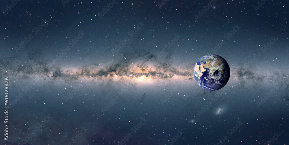 Canvas Prints planet earth in front of the milky way galaxy 