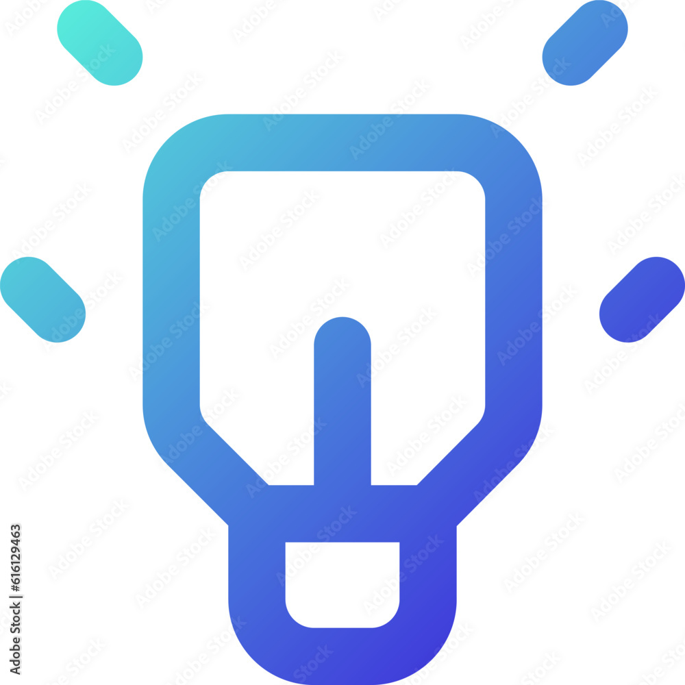 Poster messenger features pixel perfect gradient linear ui icon. lightbulb. idea and solution. line color u