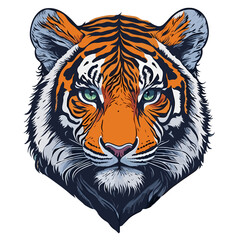 Beautiful tiger head drawing illustration (Generative AI)