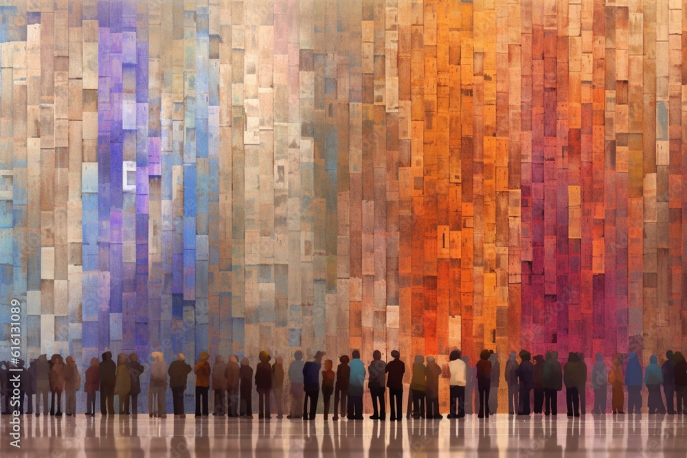 Aufkleber an image showcasing abstract representations of prayers at the western wall, with symbolic motifs an