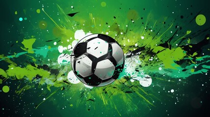 Fototapeta premium Soccer ball in burning fire flames Generative AI