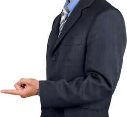 Closeup of a Businessman Pointing Finger