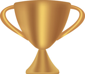 gold cup of the winner on a transparent background