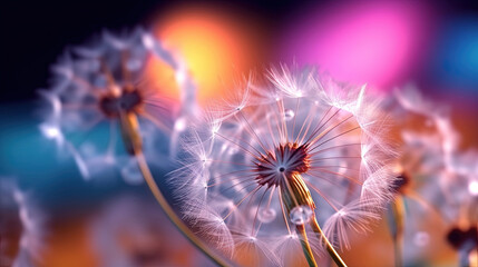 Close-up dandelion fluff