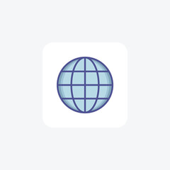 Flat Globe Shop Global Shopping Flat icon 
