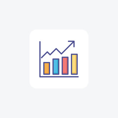 Flat FinanceChart Dynamic Flat icon for Financial Analysis 
