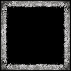 Grunge abstract border design in black and white