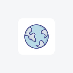 Collection of Flat icon Depicting a Global World 
