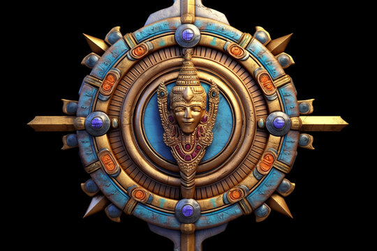 An abstract depiction of the Maurya emblem, with symbolic elements and harmonious colors. Generative AI technology.