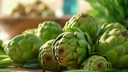 Fototapeta premium Artischocke, artichokes, Generative AI