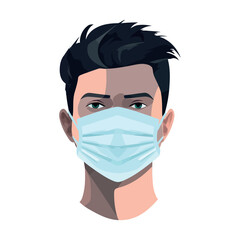 Young adult doctor in protective workwear mask