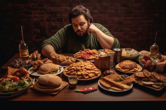 a person consuming large quantities of food in a short period, feeling a loss of control Generative AI