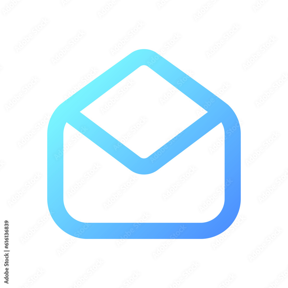 Poster read message pixel perfect gradient linear ui icon. email service. digital letter inbox. line color 