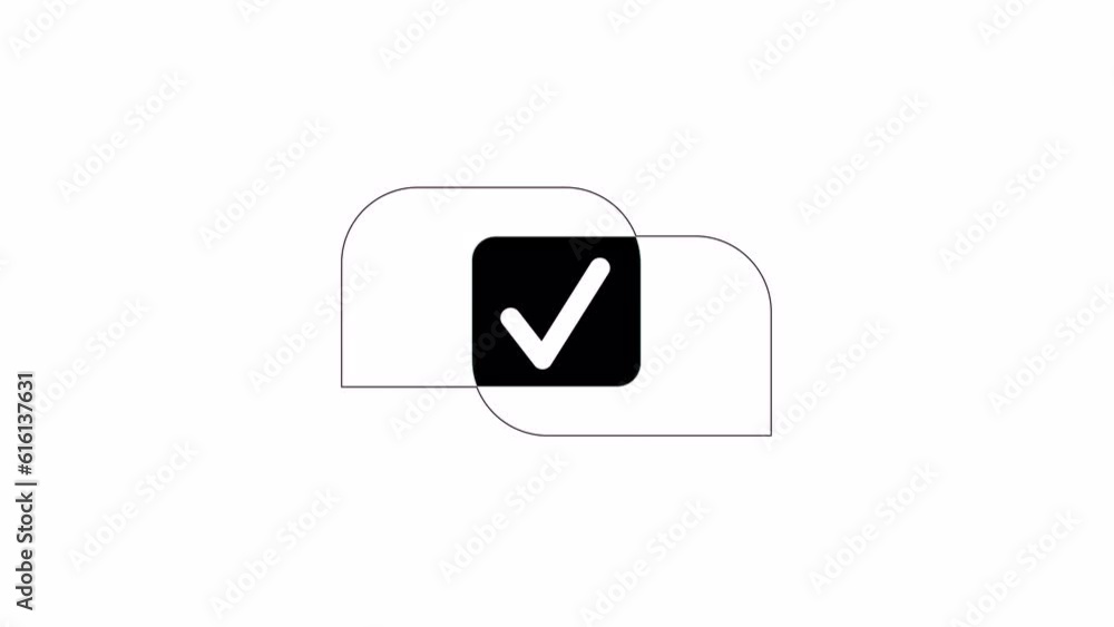 Poster agreement achieve bw animation. black white thin line icon 4k video for web design. bubbles intersec