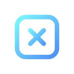 Obraz premium Close button pixel perfect gradient linear ui icon. Leave webpage function. System error. Line color user interface symbol. Modern style pictogram. Vector isolated outline illustration