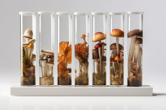 Microdosing, growing mushrooms in vitro. The concept of alternative medicine, microdosing and mushroom treatment