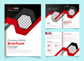 Bi-fold brochure design, theme, template for your company, corporate, business, advertising, marketing, agency and internet business.