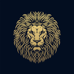 Lion face vector illustration. Lion print.