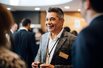 A CEO networking at a corporate event, building connections and fostering relationships with industry leaders and influencers. Generative AI - obrazy, fototapety, plakaty