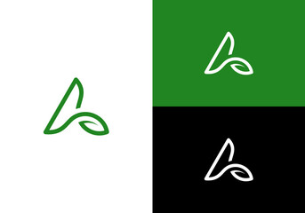 logo icon letter A leaf