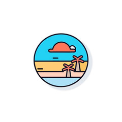 Beach Icon on White Background. Minimalistic Vector Design.