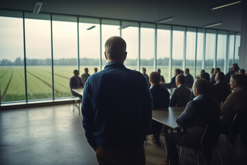 Fototapeta premium Visit the farm scene through the farm glass window