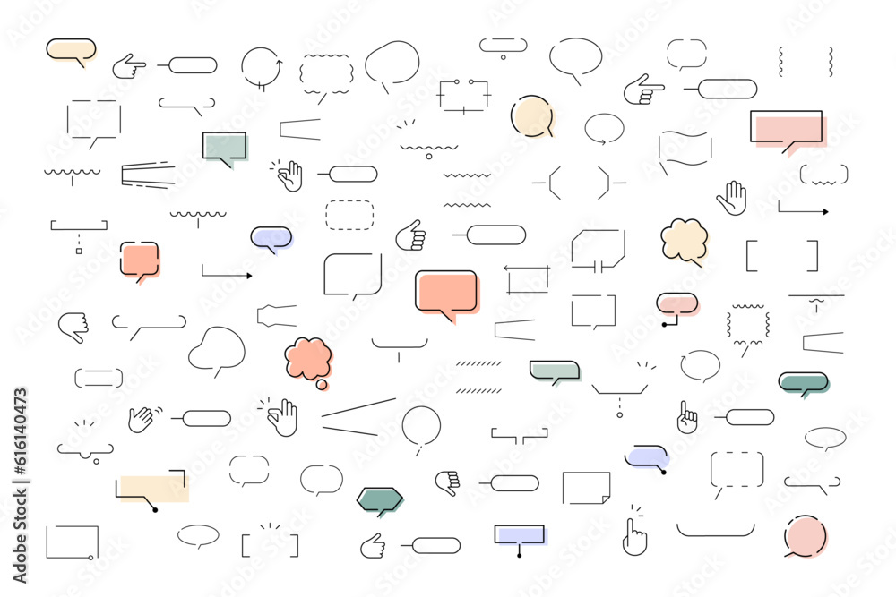 Aufkleber Set of bubble text and highlight element
