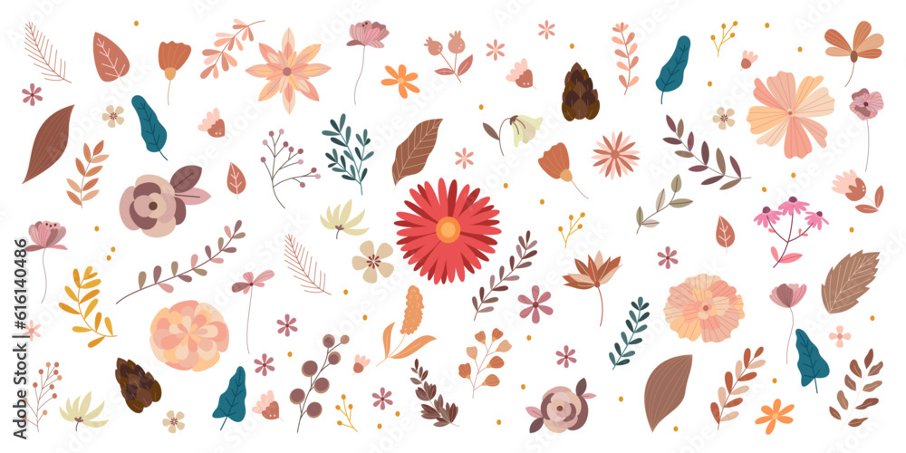 Aufkleber big bundle of spring floral and leaf element