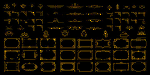 Big bundle of art deco element and frame copy space © berkahjayamaterial