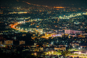 Chiang Mai city view at night.
