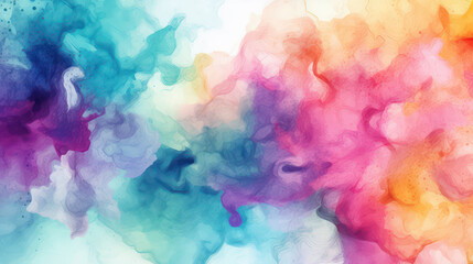 A Minimalistic watercolor splash background with vibrant colors. This abstract and artistic background adds a splash of color and creativity to graphic design projects. AI Generative