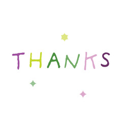 Lettering with multicolored letters in a minimalist style.