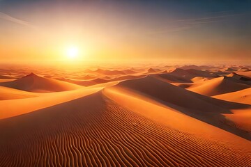 Fototapeta na wymiar sunrise in the desert AI Generated 
