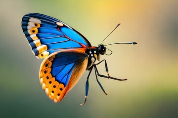 Fototapeta na wymiar butterfly on a leaf AI Generated