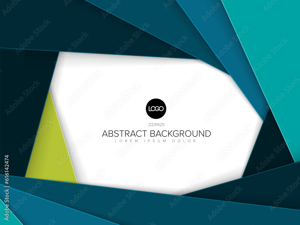 Poster abstract background made from material color paper blocks with place for your text