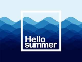Vector hello summer invitation banner poster template
