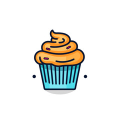 Cupcake Icon on White Background. Vector Illustration.