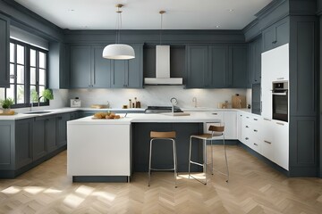 modern kitchen interior with kitchen