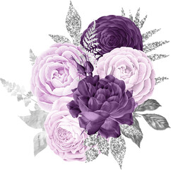 Purple and Silver Bouquets
Hi
I get the ideas from nature. For the graphics an AI helps me. The processing of the images is done by me with a graphics program.