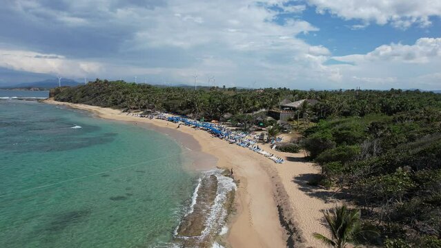 Punta Patilla beach on Dominican Republic Island seen from the sky