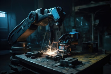 Fototapeta premium Background diagram of welding operations for workers in the factory production workshop