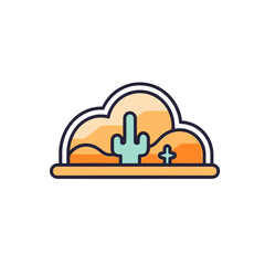 Simplistic Desert Icon on White Background.