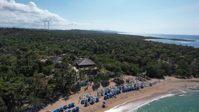 Punta Patilla beach on Dominican Republic Island drone view