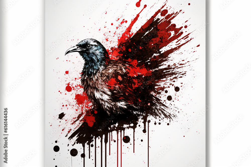 Poster Image of watercolor splash and explosion abstract art . Admirable Generative AI image .